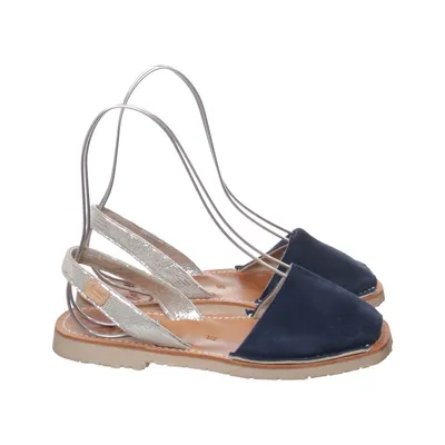 Sandales (Bleu, Argent) de Castell Cuir