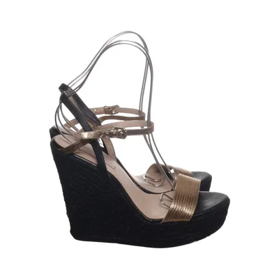 Chaussure compensées (Noir, Or) de Pura Lopez