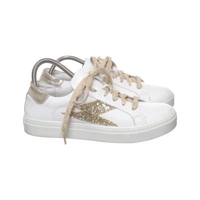 Sneakers (White, Gold) from Free Lance Leather