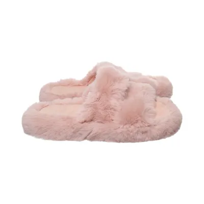 Tofflor (Rosa) Pälsimitation