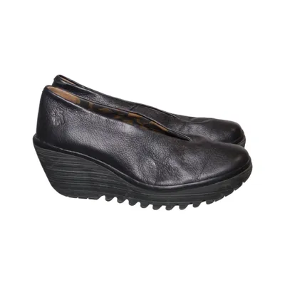 Wedges (Black) from Fly London Leather