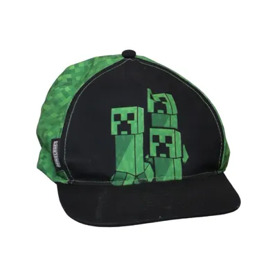 Casquette de baseball (Vert, Noir) de Minecraft Coton, Polyester