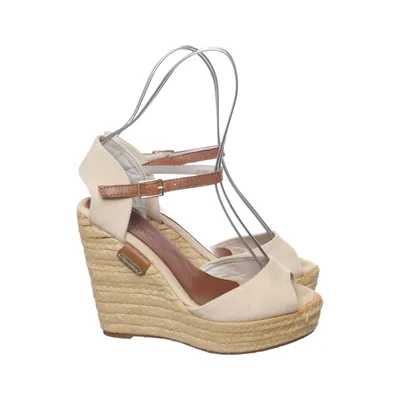 Kilehælssko (Beige, Brun) fra Pepe Jeans London Bomuld, Læder