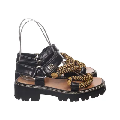 Sandales (Noir, Jaune) de Sandro Cuir