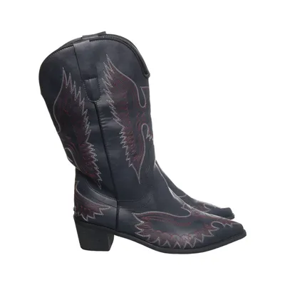 Cowboyboots (Svart, Röd)