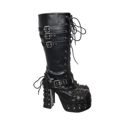 Heeled boots (Charade-206) from Demonia Faux leather