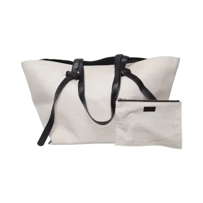 Håndtaske (Beige, Sort) fra COS Bomuld, Læder, Linned