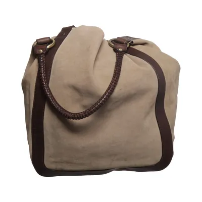 Sac à main (Beige, Marron) de H&M Cuir, Daim