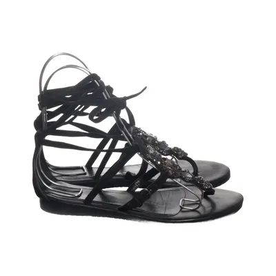 Gladiator sandalen (Zwart) van Apepazza Leer
