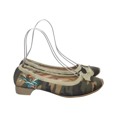 Ballet flats (Green, Multicolored) from Pepe Jeans Cotton, Leather