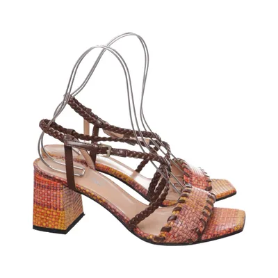 High heel sandals (Brown, Multicolored) from Pollini Leather