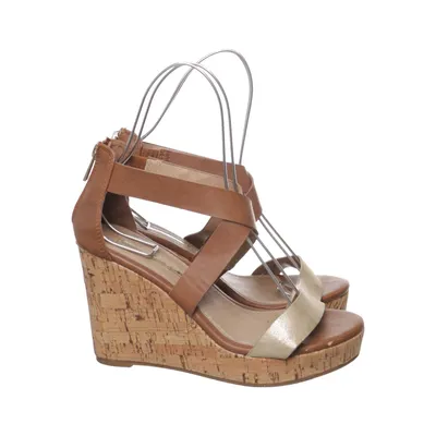 Chaussure compensées (Marron, Or) de Suiteblanco Cuir