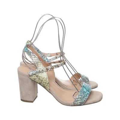 High heel sandals (Turquoise, Multicolored) from VA Milano Leather