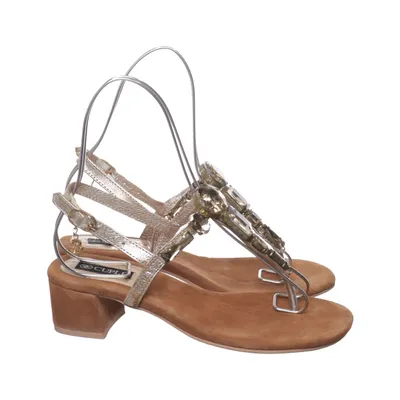 Sandales à talons hauts (Marron, Or) de Cuplé Cuir