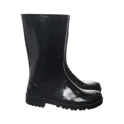 Low rubber boots (Black) Polyester