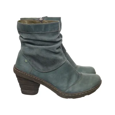 Heeled boots (Green) from El Naturalista Leather, Polyester