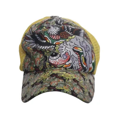 Truckerkeps (Gul, Flerfärgad) från Ed Hardy Bomull, Polyamid