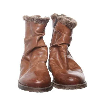 Bottines (Marron) de Drievholt Fausse fourrure, Cuir