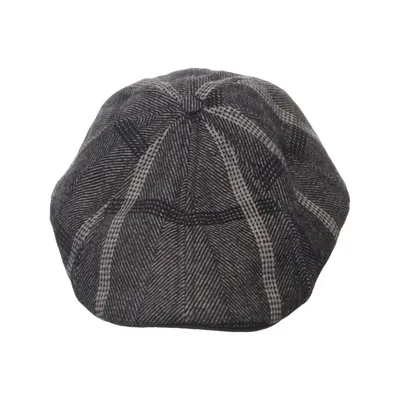 Flat cap (Gray, Black) from Boston Polyester, Wool