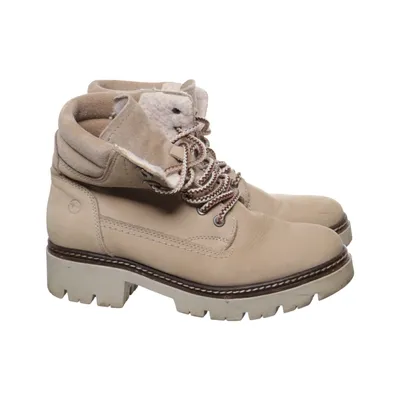 Laced boots (Beige) from Tamaris Leather
