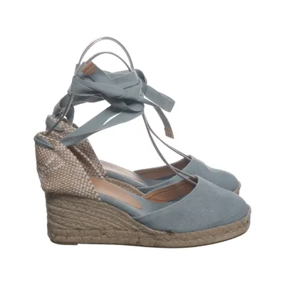 Chaussure compensées (Bleu, Beige) de Castaner Cuir
