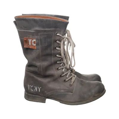 Laced boots (Gray) from Yellow Cab Leather