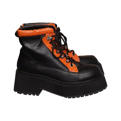 Laced boots (Black, Orange) from Shellys