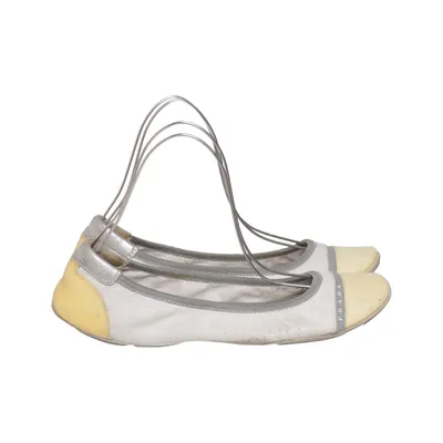 Ballerinaskor (Vit, Gul, Silverfärgad) från Prada Linea Rossa Skinn