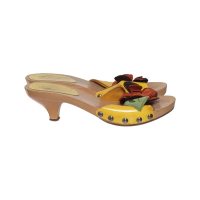 Clogs (Yellow, Multicolored) from Miu Miu Leather