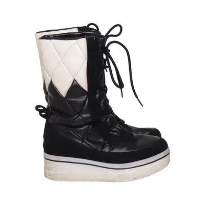 Bottes (Noir, Blanc) de Stella McCartney Cuir