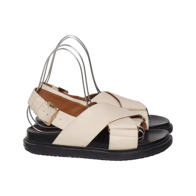 Sandals (Beige, Black) from Marni Leather
