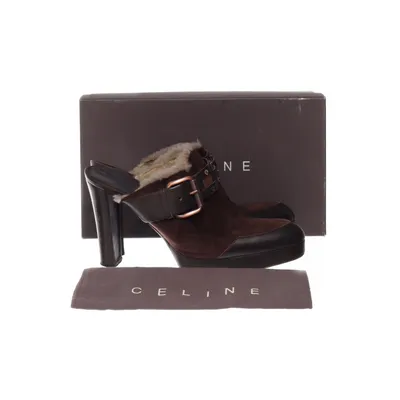Mules (Brown) from Céline Leather, Suede