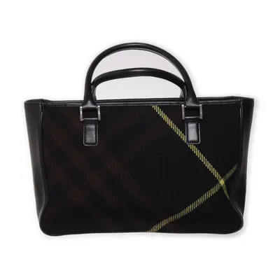 Handtas (Vintage) van Burberry Leer, Wol