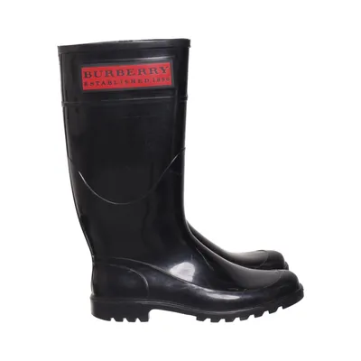 Regenlaarzen (Zwart) van Burberry Leer