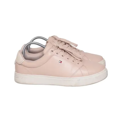 Chaussures en toile (Essential Court Sneaker) de Tommy Hilfiger Cuir