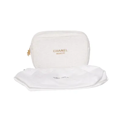 Toilet bag (White) from Chanel Beauté Metallic fiber, Nylon, Recycled polyester