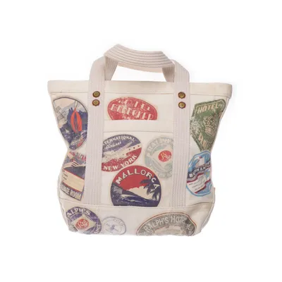 Handbag (Beige, Multicolored) from Polo Ralph Lauren Linen