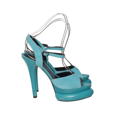 High heel sandals (Turquoise) from Fendi Leather