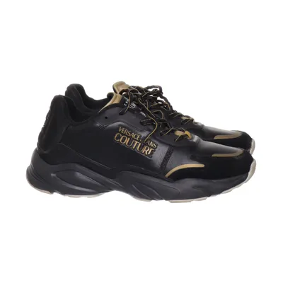Sneakers (Zwart, Goud) van Versace Jeans Couture Leer