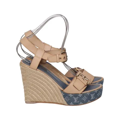 Sleehakken (Beige, Blauw, Meerkleurig) van Louis Vuitton Leer