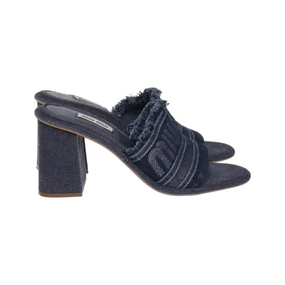 Muiltjes (Blauw) van Miu Miu Katoen, Leer