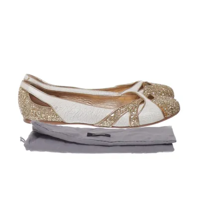 Ballerinaskor (Vit, Guldfärgad) från Miu Miu Skinn