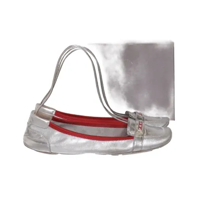 Ballerinaskor (Silverfärgad, Röd) från Prada Linea Rossa Skinn