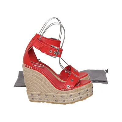 Chaussure compensées (Rouge) de Alexander McQueen Cuir