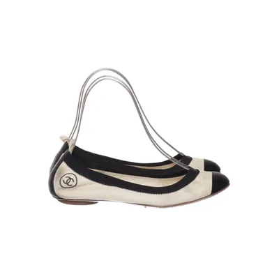Ballet flats (White, Black) from Chanel Leather