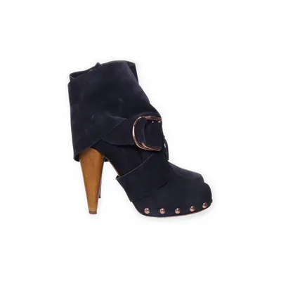 Bottes à talons (Bleu) de Mulberry Daim