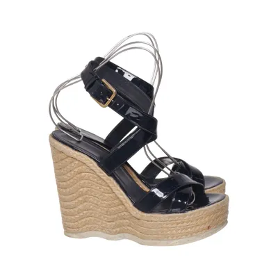 Wedges (Black) from Yves Saint Laurent Leather