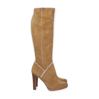 Heeled boots (Beige) from Fendi Leather