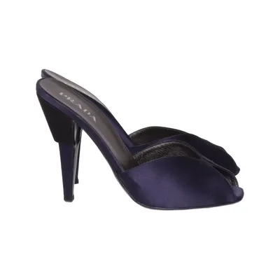 Mules (Blue) from Prada Leather
