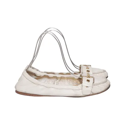 Chaussons de danse (Blanc) de Miu Miu Cuir